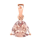 18K Rose Gold  AAA   Morganite  Solitaire Pendant 1.30 ct,  Gold Wt. 2 Gms  1.300  Ct.