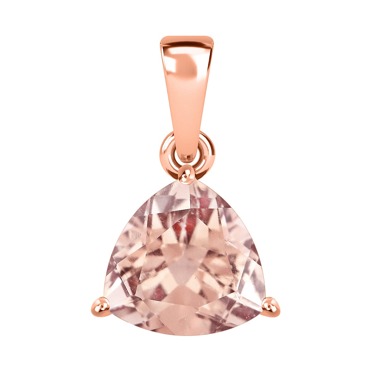 18K Rose Gold  AAA Morganite  Solitaire Pendant 1.30 ct. 8000116 0