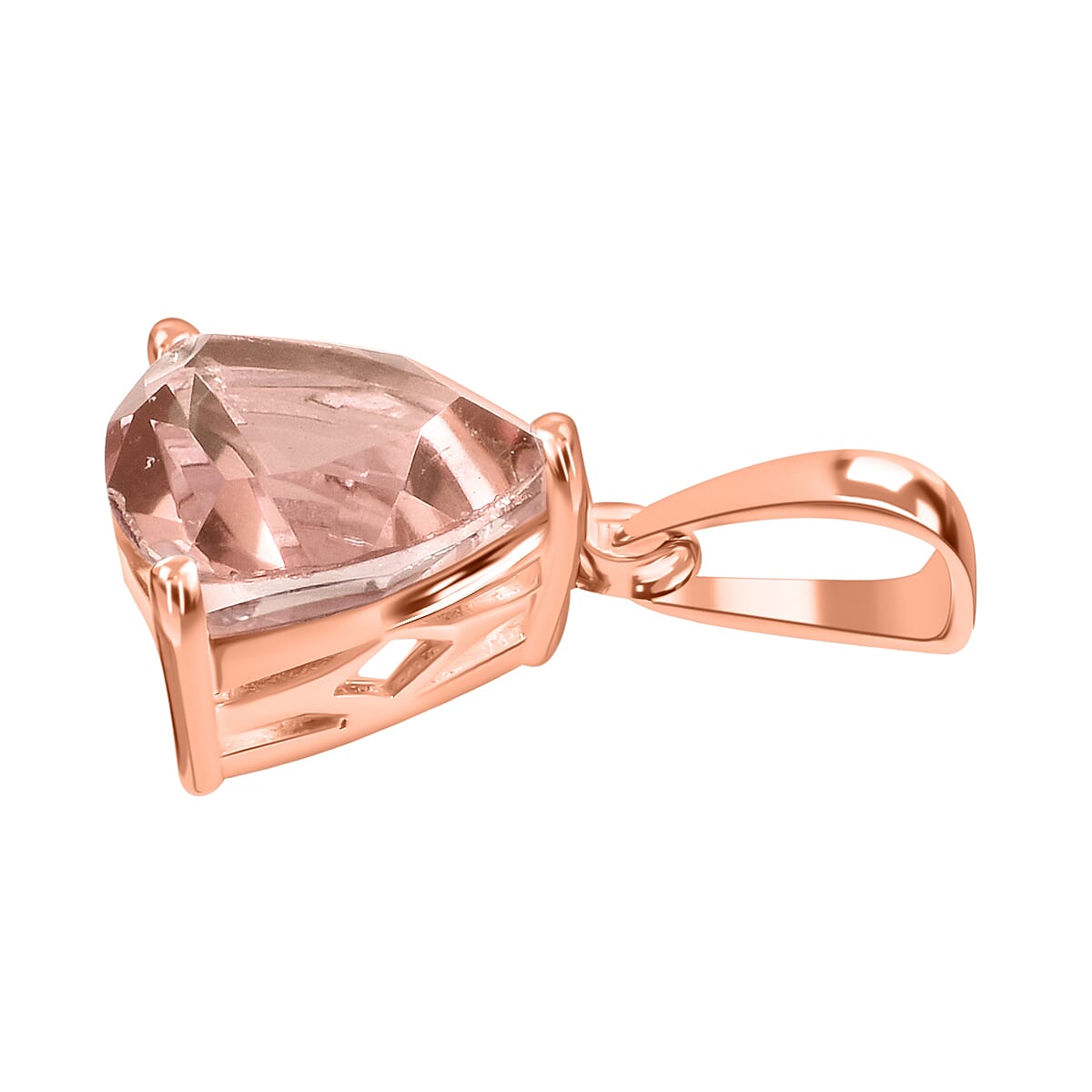 18K Rose Gold  AAA Morganite  Solitaire Pendant 1.30 ct. 8000116 2