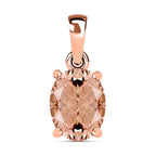 18K Rose Gold  AAA   Morganite  Solitaire Pendant 3.00 ct,  Gold Wt. 2 Gms  3.000  Ct.