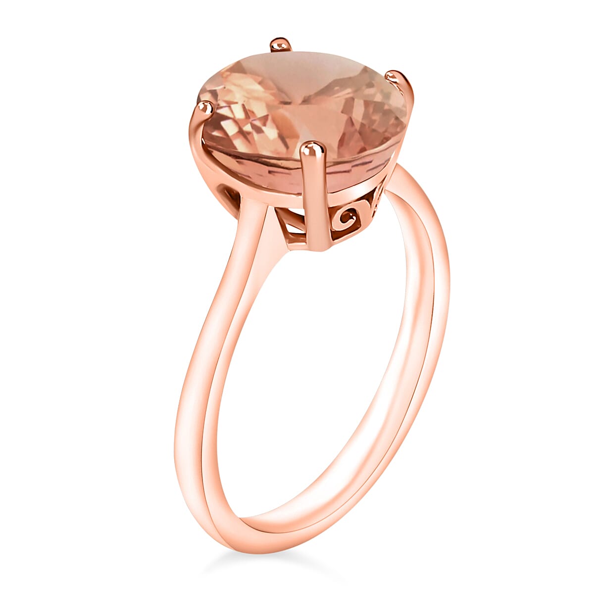 18K Rose Gold AAA Morganite Solitaire Ring in Gold Wt. 5.5 grams, 2.40 Ct 7718661 2