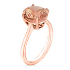 18K Rose Gold  AAA   Morganite  Solitaire Ring 2.40 ct,  Gold Wt. 5.5 Gms  2.400  Ct.