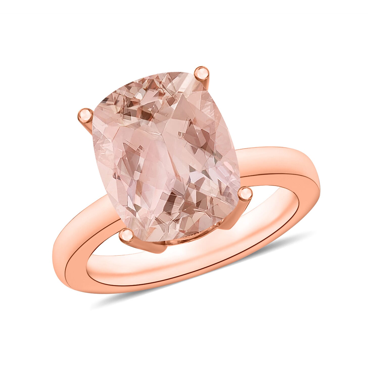 18K Rose Gold AAA Morganite Solitaire Ring in Gold Wt. 5.5 grams, 2.840 Ct 7720074 0