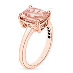18K Rose Gold  AAA   Morganite  Solitaire Ring 2.84 ct,  Gold Wt. 5.5 Gms  2.840  Ct.