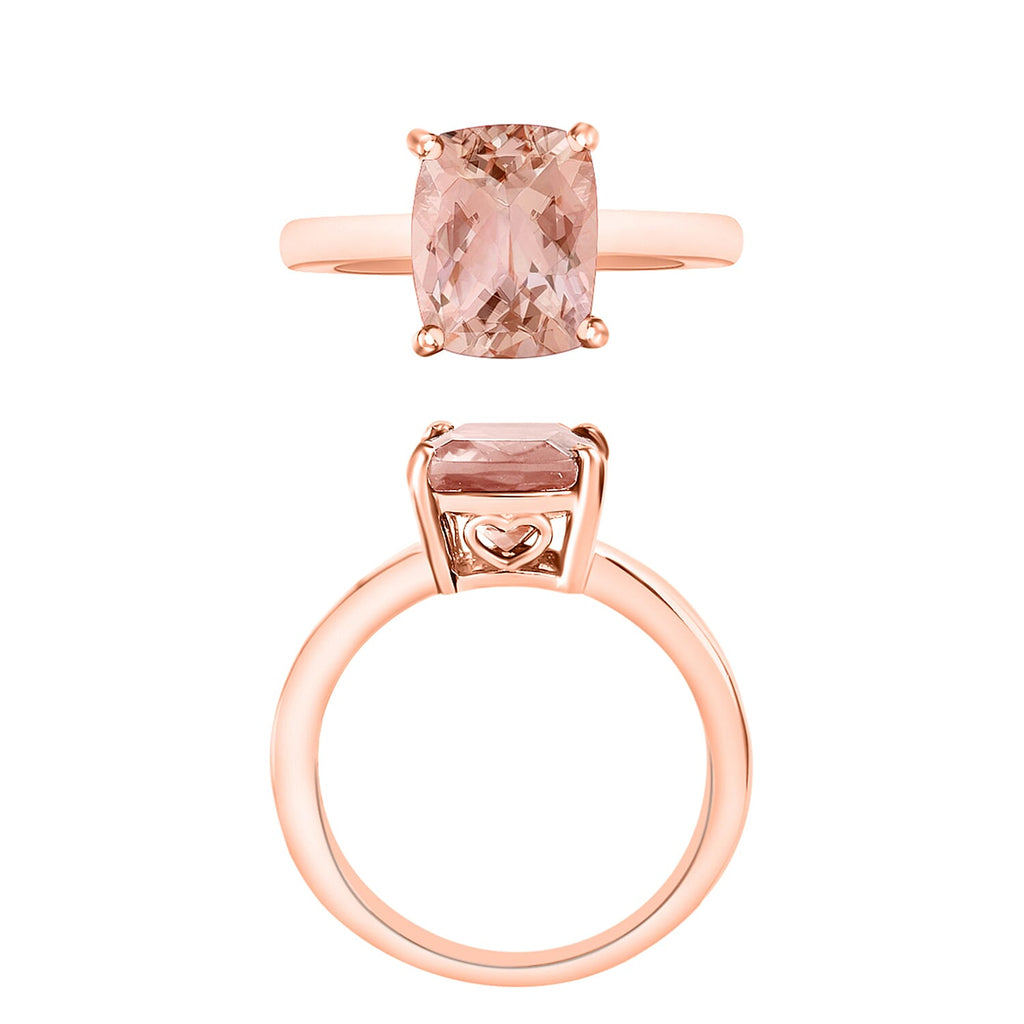 18K Rose Gold  AAA   Morganite  Solitaire Ring 2.84 ct,  Gold Wt. 5.5 Gms  2.840  Ct.
