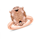 18K Rose Gold  AAA   Morganite  Solitaire Ring 4.40 ct,  Gold Wt. 5.5 Gms  4.400  Ct.