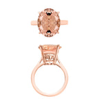 18K Rose Gold  AAA   Morganite  Solitaire Ring 4.40 ct,  Gold Wt. 5.5 Gms  4.400  Ct.