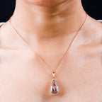 18K Rose Gold AAA Morganite & Diamond Pendant 7.70 Ct.