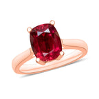18K Rose Gold  AAA   Rubellite  Solitaire Ring 1.36 ct,  Gold Wt. 5.5 Gms  1.360  Ct.