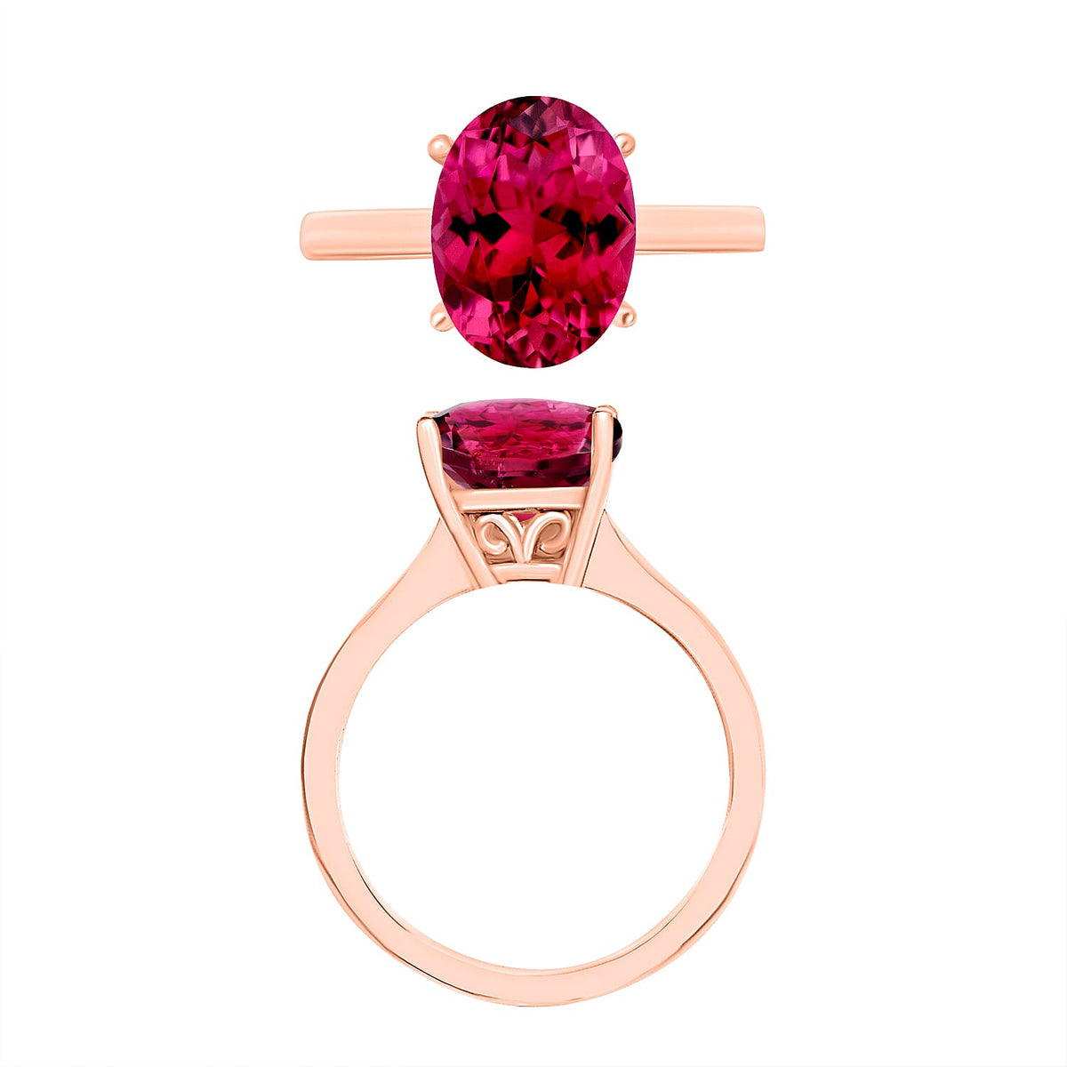 18K Rose Gold AAA Rubellite Solitaire Ring in Gold Wt. 5.5 grams, 2.530 Ct 8000955 3