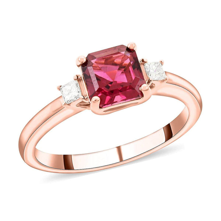 Certified and Appraised ILIANA 18K Rose Gold AAA   Rubellite and Diamond I2 Ring 1.40 ct 7663116 1
