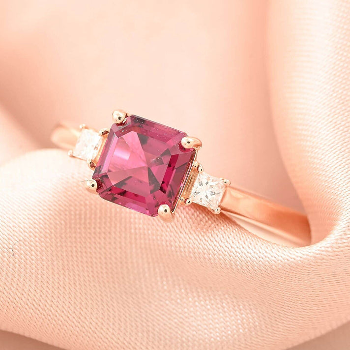 Certified and Appraised ILIANA 18K Rose Gold AAA   Rubellite and Diamond I2 Ring 1.40 ct 7663116 2