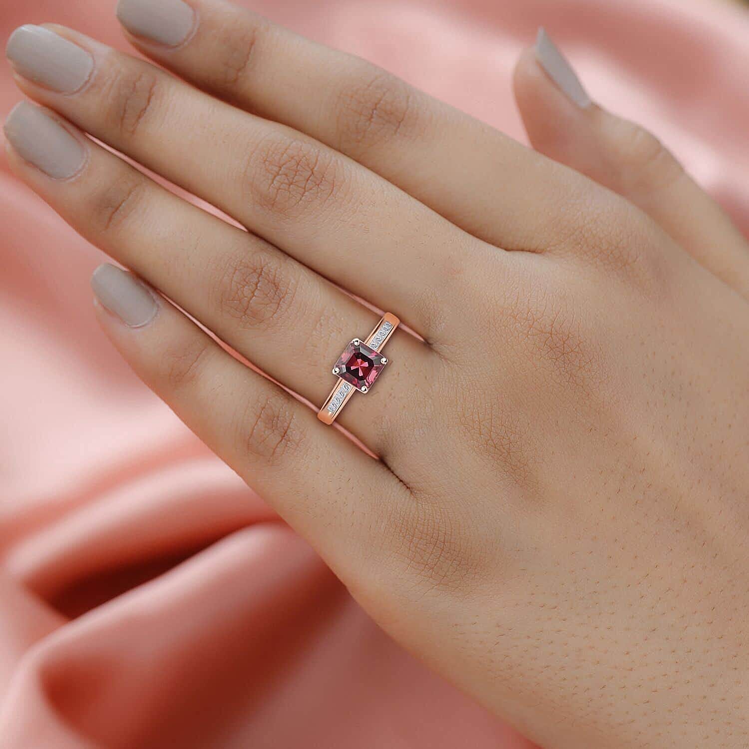 Certified and Appraised ILIANA - 18K Rose Gold AAA Rubellite, White Diamond SI Ring 1.75 ct 7663072 2
