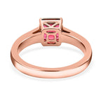 18K Rose Gold  AAA   Rubellite ,  White Diamond  SI Ring 1.75 ct,  Gold Wt. 4.3 Gms  1.750  Ct.