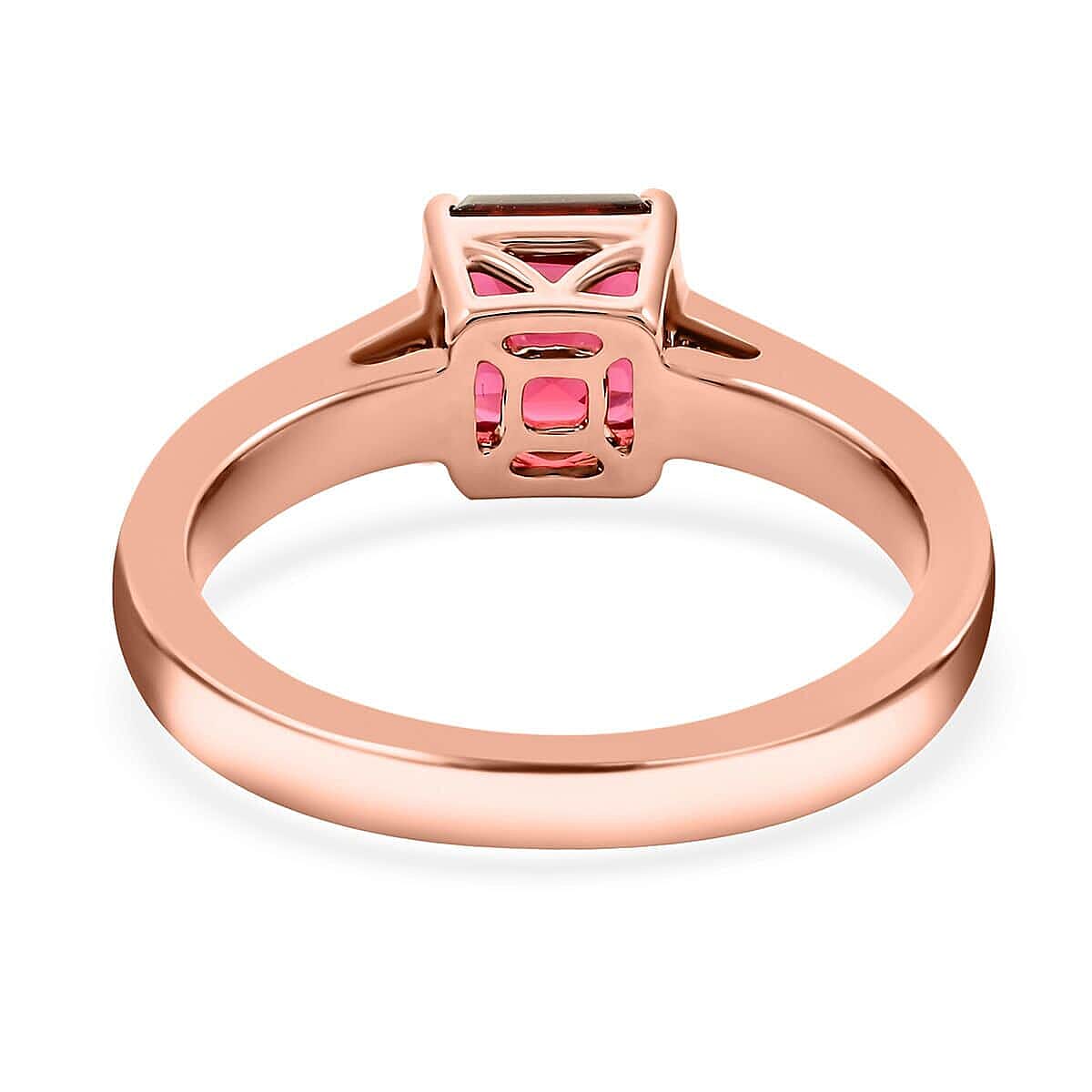 Certified and Appraised ILIANA - 18K Rose Gold AAA Rubellite, White Diamond SI Ring 1.75 ct 7663072 4
