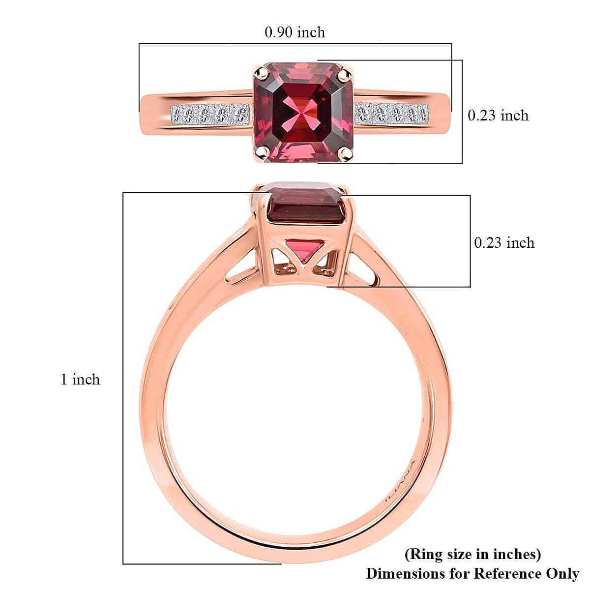 Certified and Appraised ILIANA - 18K Rose Gold AAA Rubellite, White Diamond SI Ring 1.75 ct 7663072 5