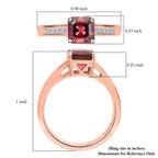 18K Rose Gold  AAA   Rubellite ,  White Diamond  SI Ring 1.75 ct,  Gold Wt. 4.3 Gms  1.750  Ct.