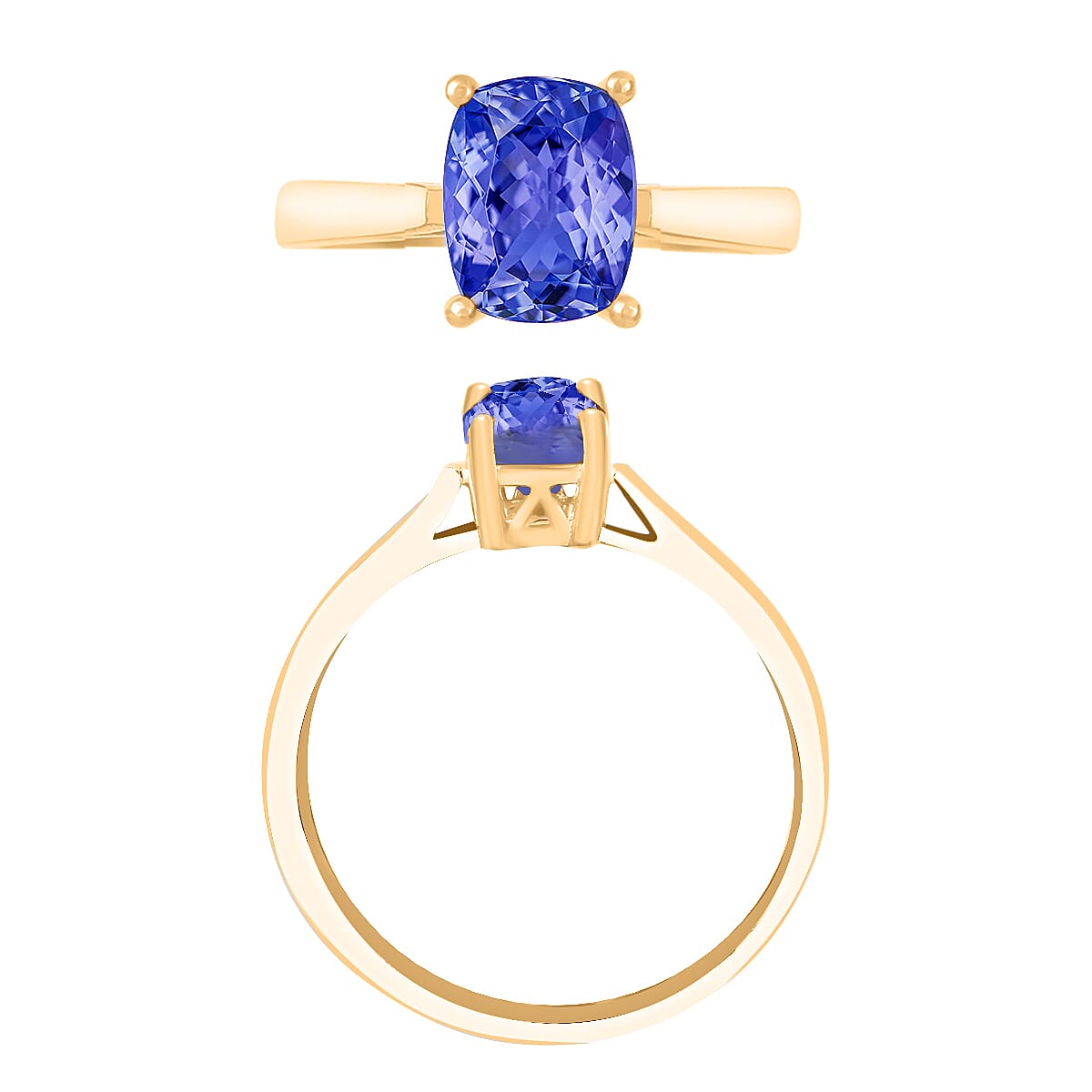 18K Yellow Gold AAA Tanzanite Solitaire Ring 1.40 ct. 7719913 3