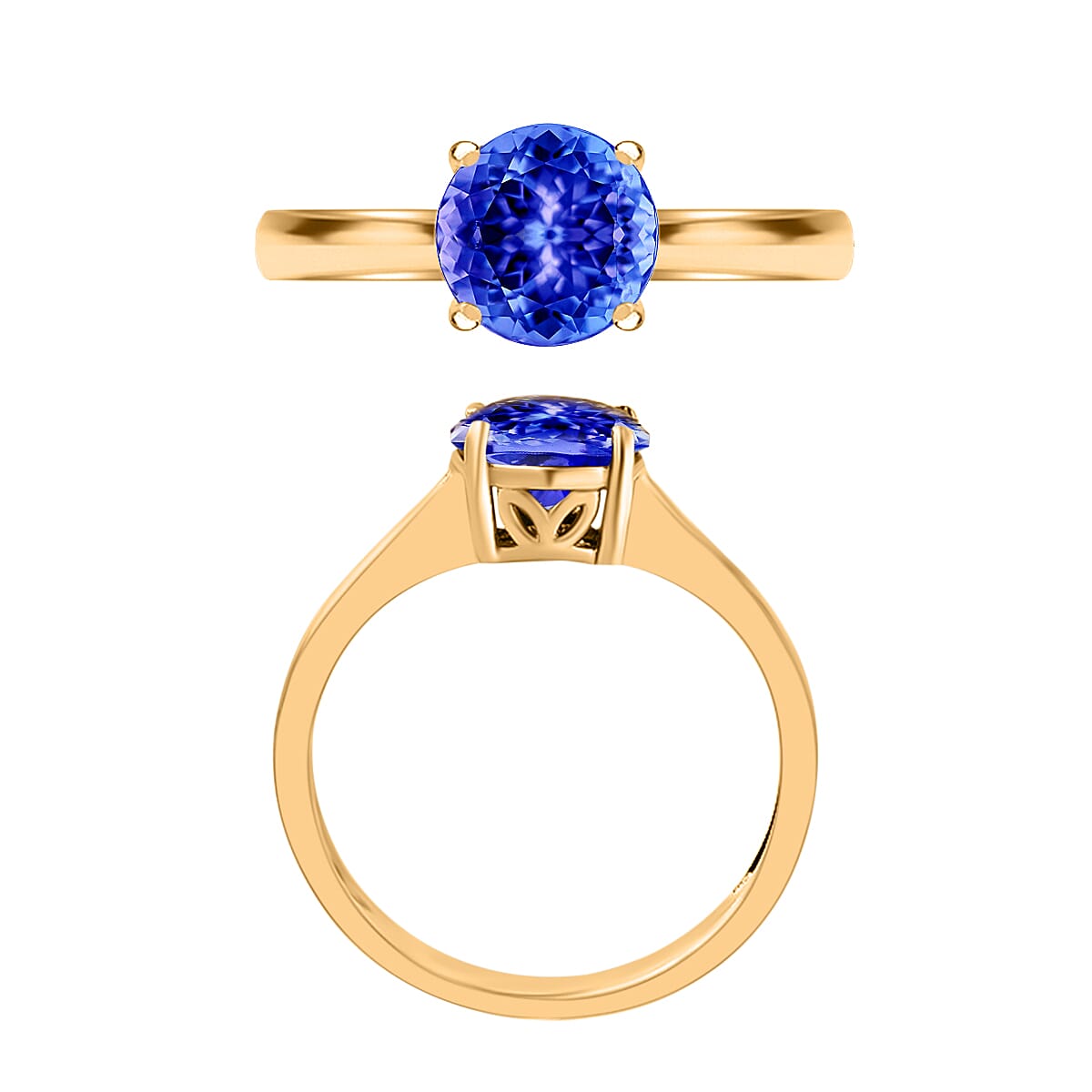 18K Yellow Gold AAA Tanzanite Solitaire Ring 1.45 ct 7718413 3