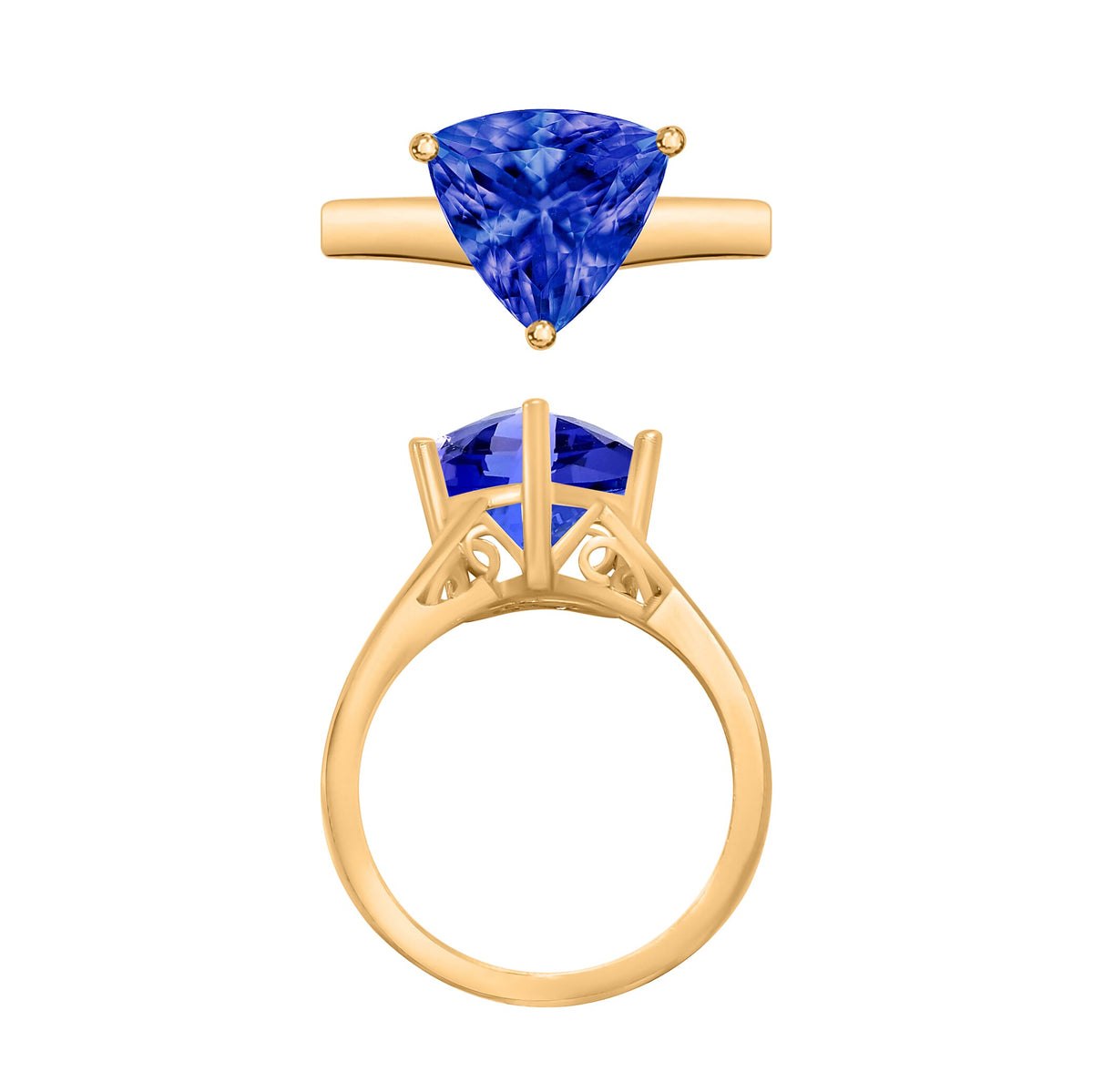 18K Yellow Gold AAA Tanzanite Solitaire Ring 2.90 ct. 7719230 3