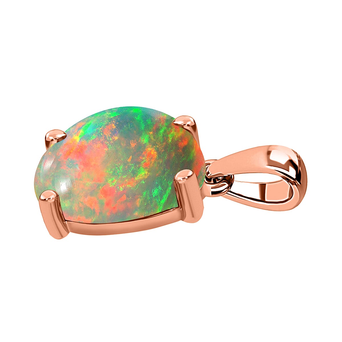 18K Rose Gold Ethiopian Opal Solitaire Pendant in Gold Wt. 2 grams, 2.40 Ct 8000352 2