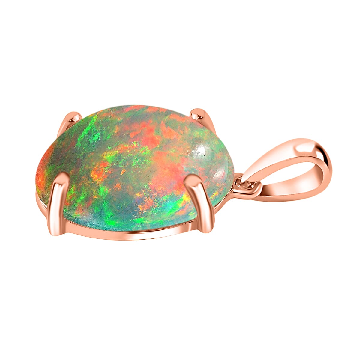 18K Rose Gold Ethiopian Opal Solitaire Pendant 5.00 ct. 8000362 2
