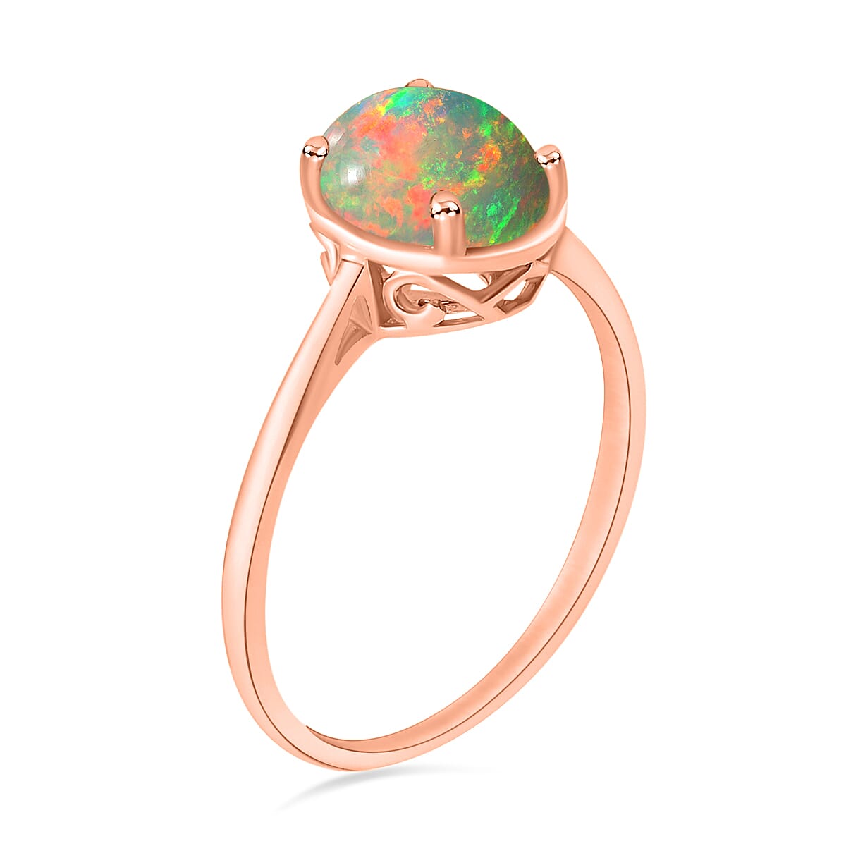 18K Rose Gold Ethiopian Opal Solitaire Ring in Gold Wt. 4 grams, 1.80 Ct 8004202 2
