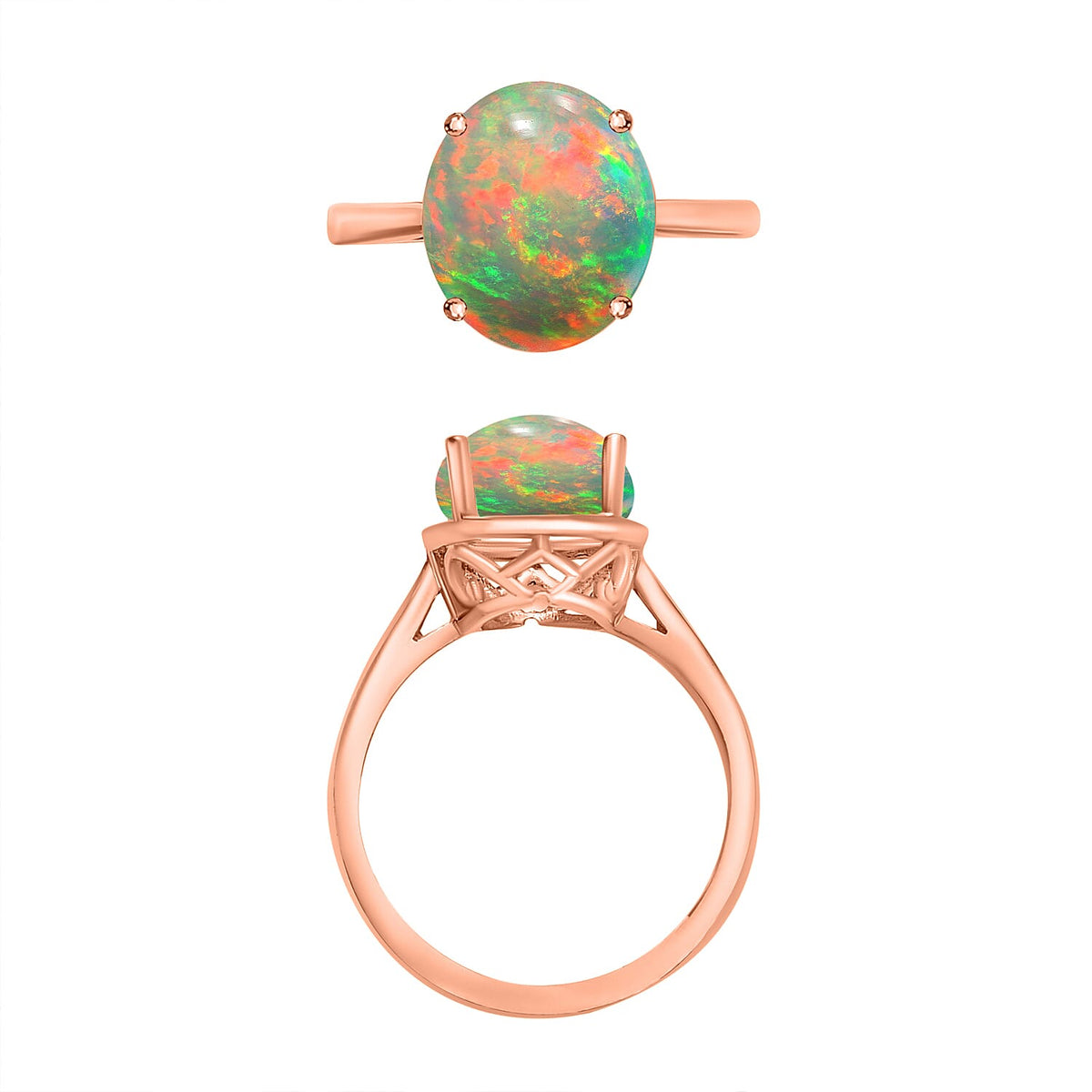 18K Rose Gold Ethiopian Opal Solitaire Ring in Gold Wt. 4 grams, 1.80 Ct 8004202 3