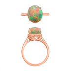 18K Rose Gold   Ethiopian Opal  Solitaire Ring 1.80 ct,  Gold Wt. 4 Gms  1.800  Ct.