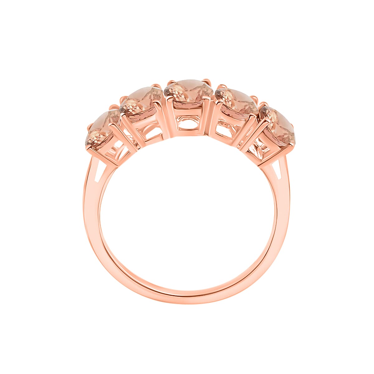 18K Rose Gold Pink Morganite 5 Stone Ring in Gold Wt. 1 grams, 4.50 Ct 8009101 3