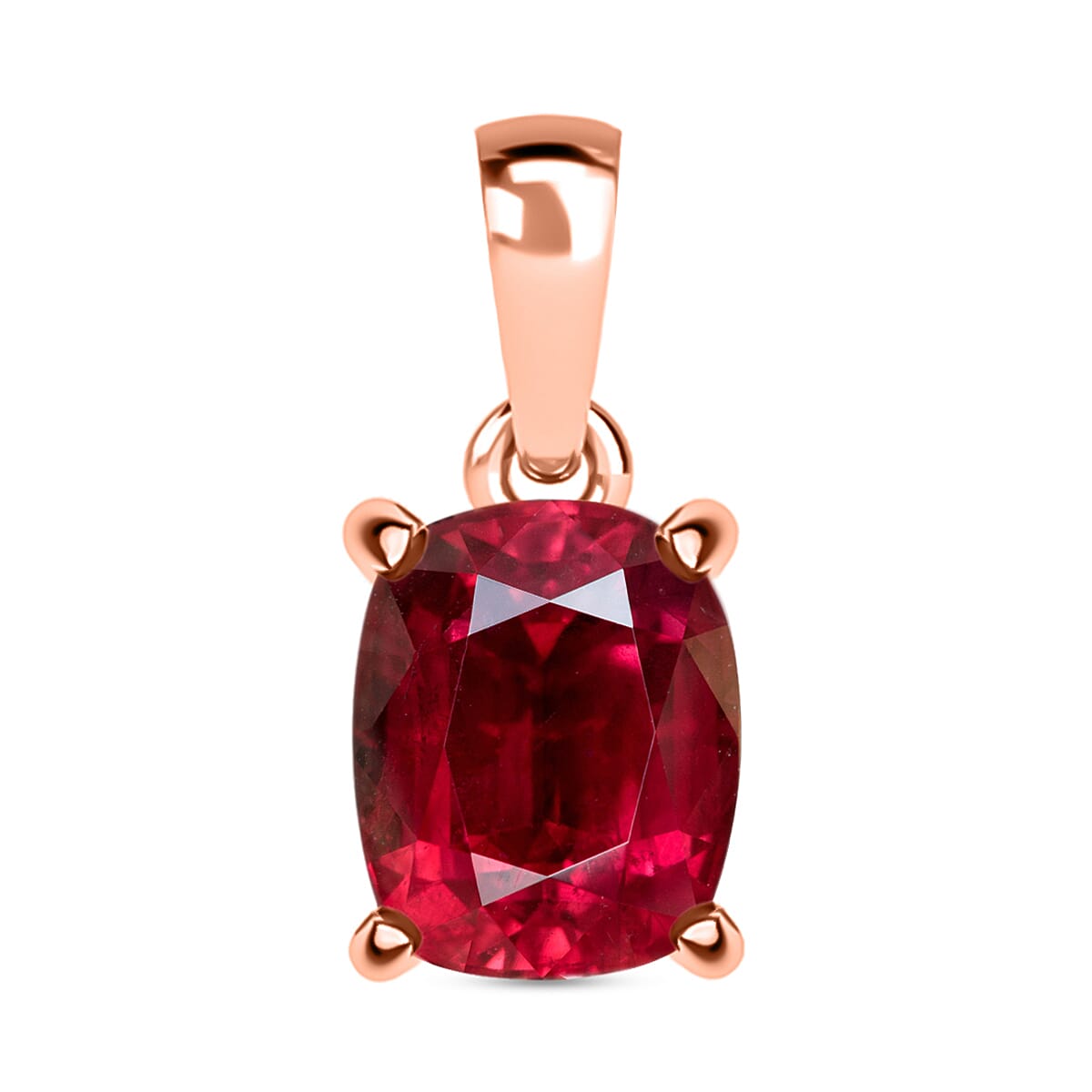 18K Rose Gold Rubellite Solitaire Pendant 5.00 ct. 8000176 0