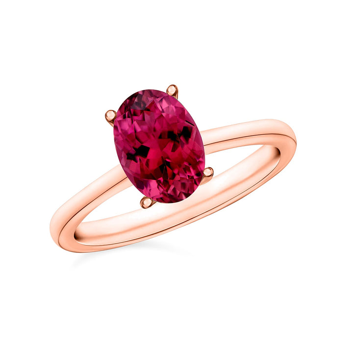 18K Rose Gold Rubellite Solitaire Ring in Gold Wt. 5.5 grams, 1.30 Ct 8000785 1