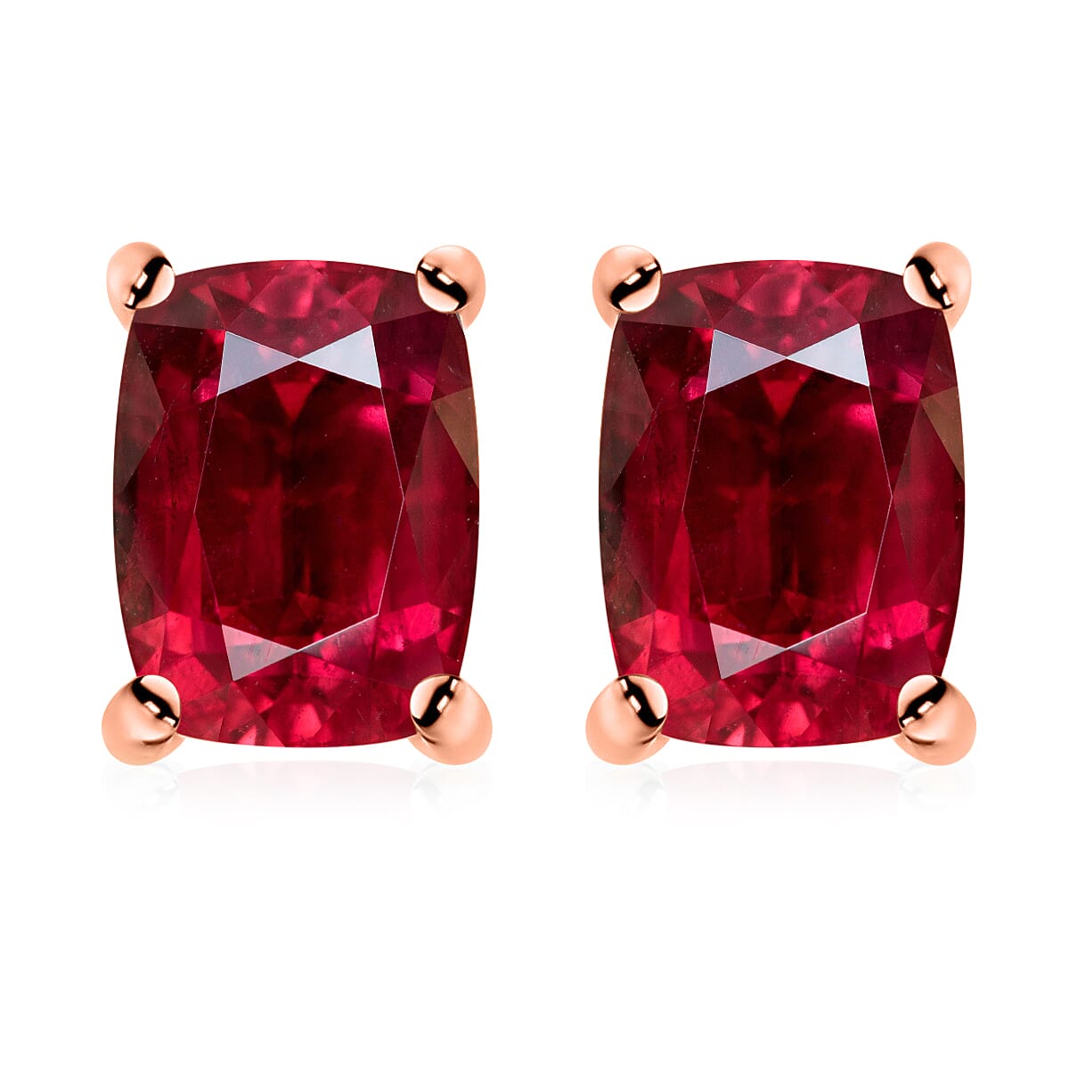 18K Rose Gold Rubellite Solitaire Stud Earrings 2.60 ct. 8000562 0