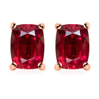 18K Rose Gold   Rubellite  Solitaire Stud Push Post Earring 2.60 ct,  Gold Wt. 2.5 Gms  2.600  Ct.