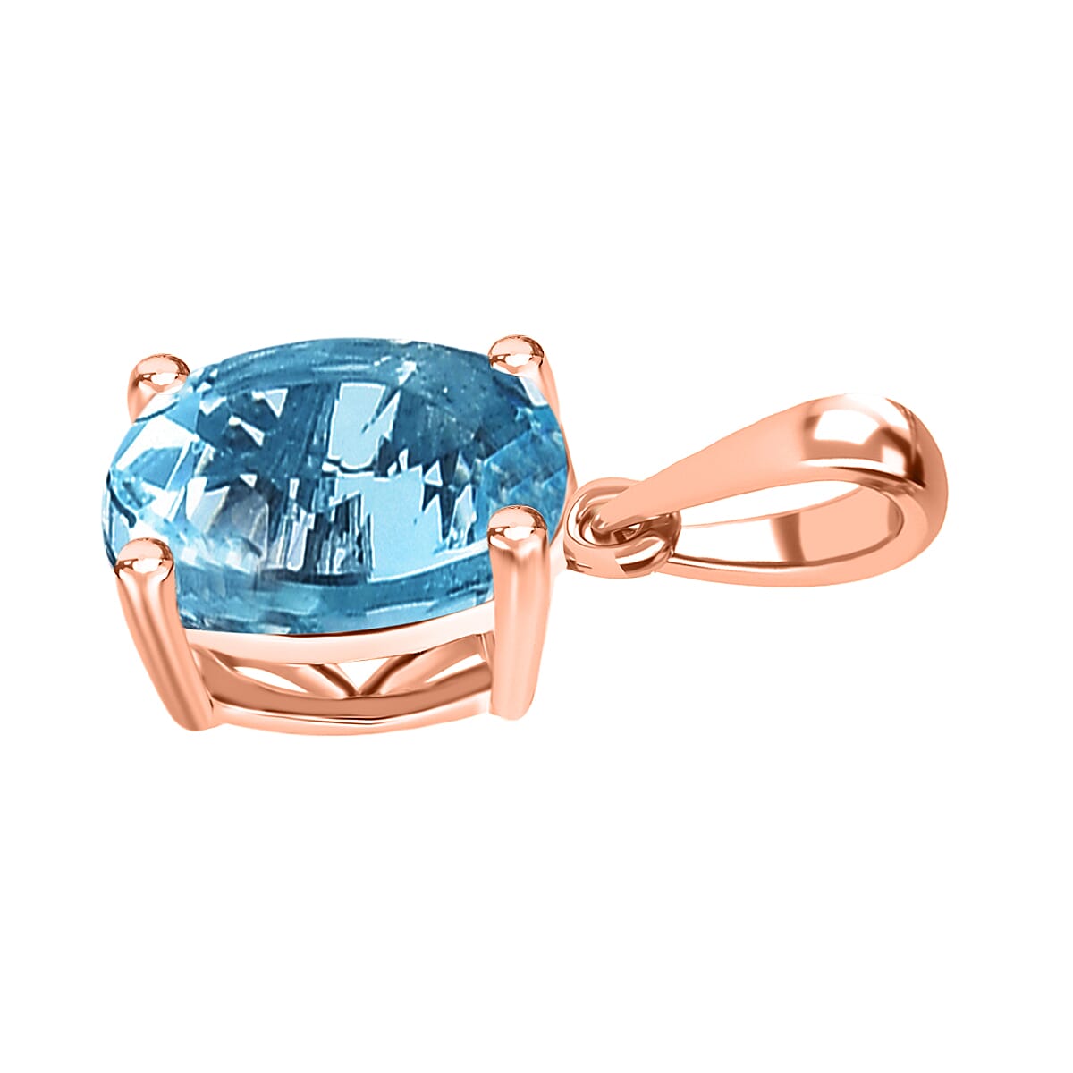 18K Rose Gold Santamaria Aquamarine Solitaire Pendant in Gold Wt. 2 grams, 1.80 Ct 8000382 2