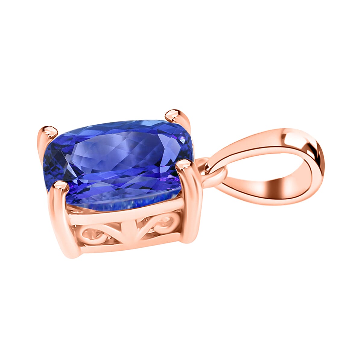 18K Rose Gold Tanzanite Solitaire Pendant 5.00 ct. 8000076 2