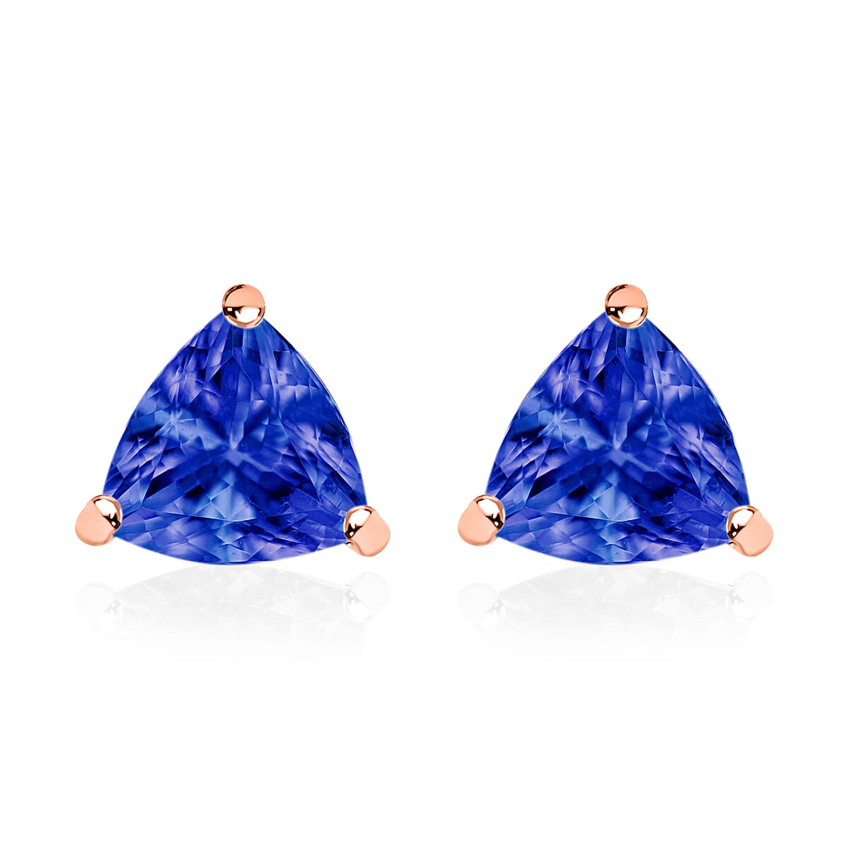 18K Rose Gold Tanzanite Solitaire Stud Earrings, 1.60 Ct 8000422 0
