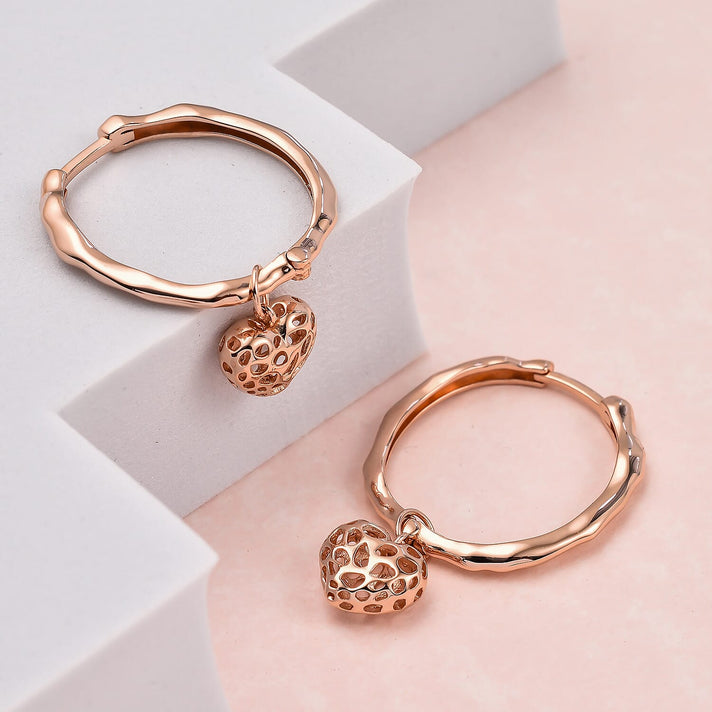 18K Rose Gold Vermeil Plated Sterling Silver Earring (with Clasp),  Silver Wt. 6.44 Gms 3888921 2