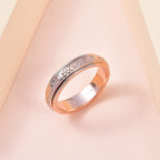 D'Joy - Floral Vine Spinner Ring in 18K Vermeil Rose Gold Plated Sterling Silver