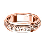 D'Joy - Floral Vine Spinner Ring in 18K Vermeil Rose Gold Plated Sterling Silver