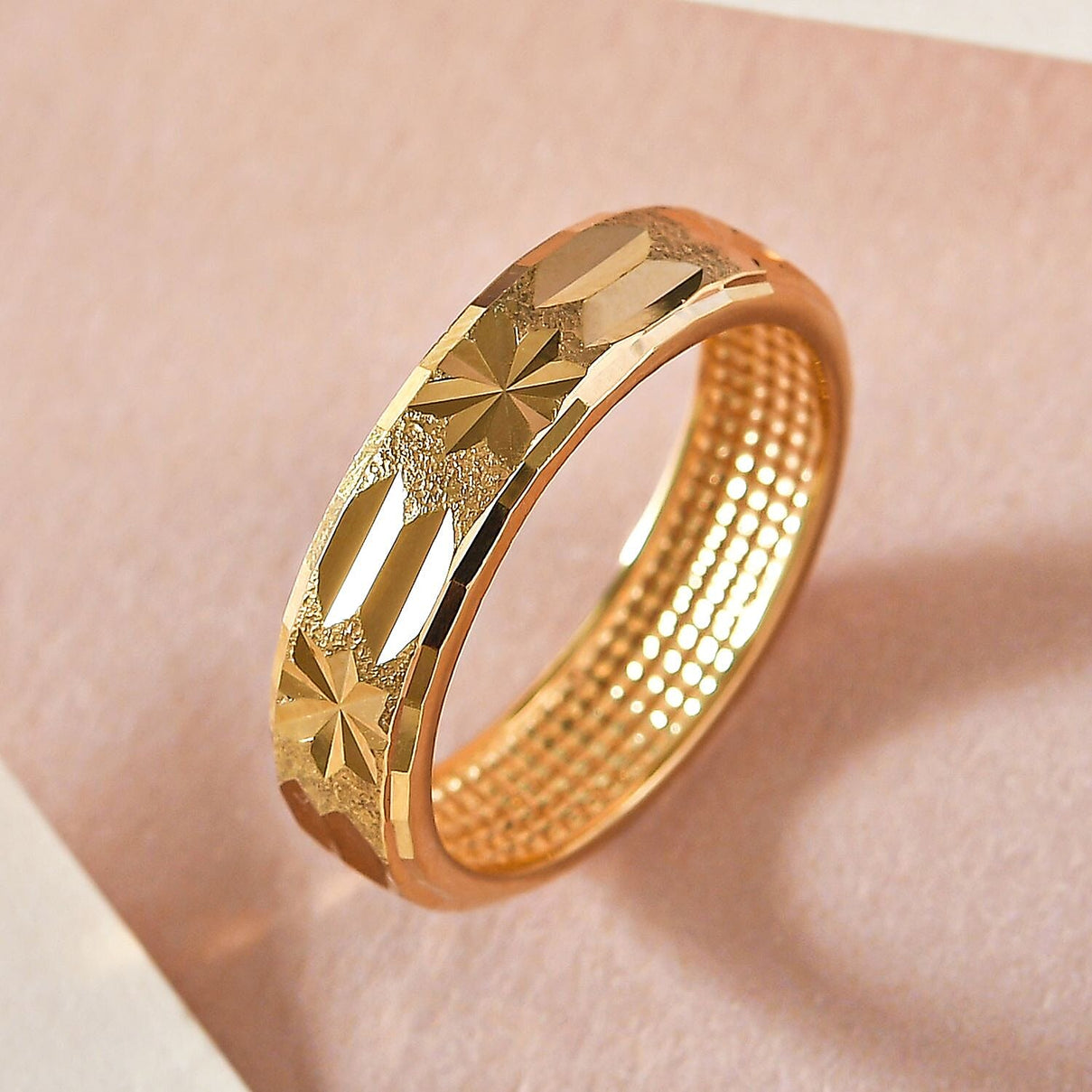 18K Vermeil Gold Overlay Sterling Silver Band Ring 8952523 2