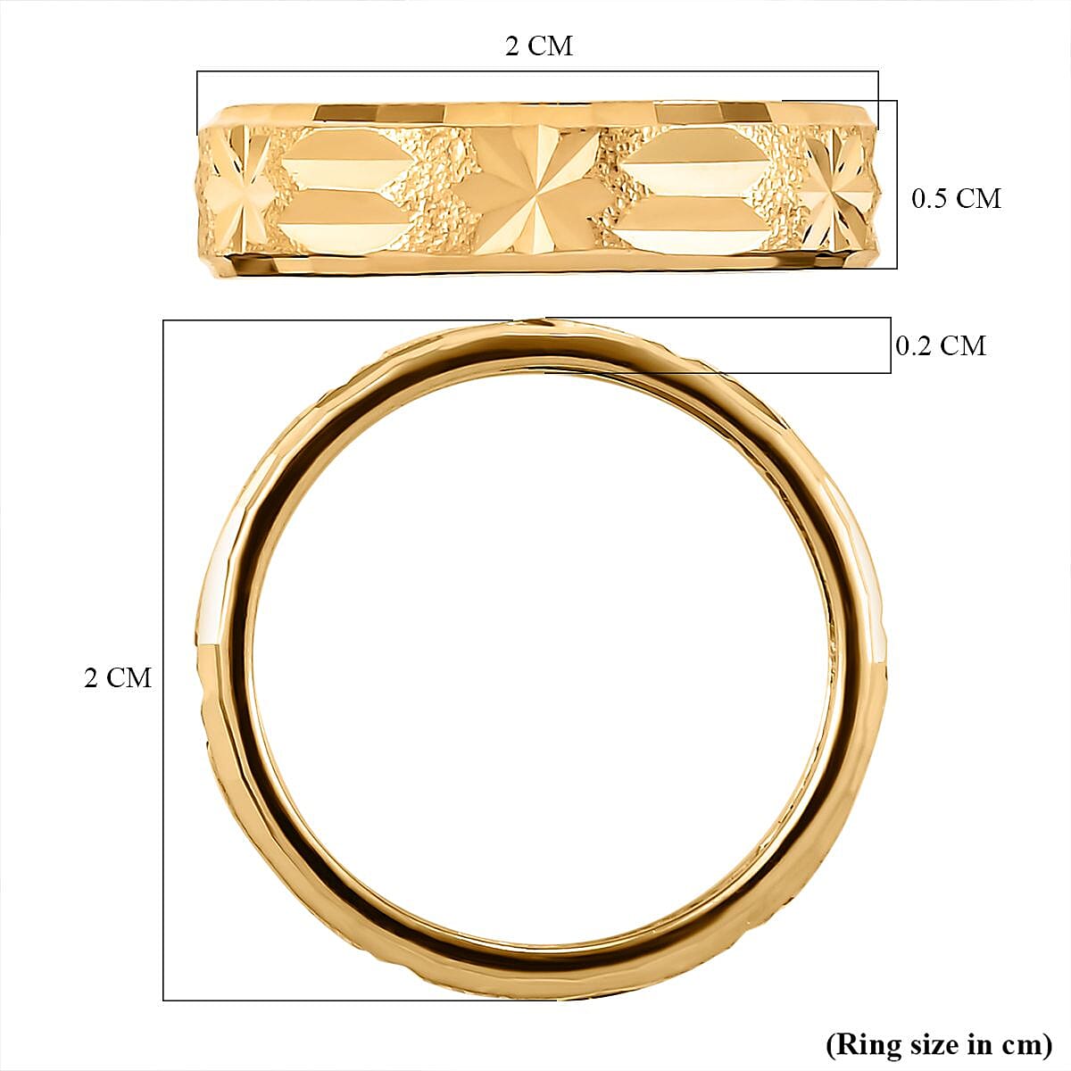 18K Vermeil Gold Overlay Sterling Silver Band Ring 8952523 5
