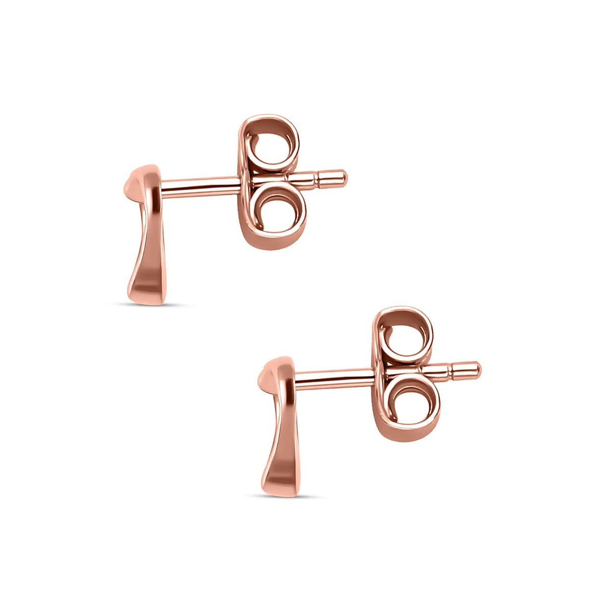 Heart Earrings in Sterling silver with an 18K Vermeil Rose Gold (with Push Post) 7486135 3