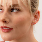 18K Vermeil Rose Gold Plated Sterling Silver Heart Stud Push Back Earrings
