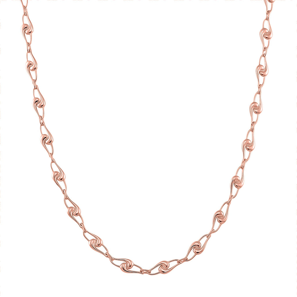 LucyQ- Entwine Drop Collection Necklace (Size - 20 with Ext) with Lobster Clasp in 18K Vermeil Rose Gold Plated Sterling Silver, Silver Wt. 21.80 Gms.