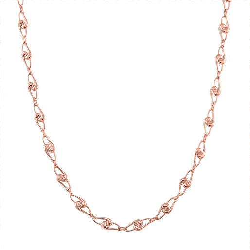 LucyQ- Entwine Drop Collection Necklace (Size - 20 with Ext) with Lobster Clasp in 18K Vermeil Rose Gold Plated Sterling Silver, Silver Wt. 21.80 Gms.