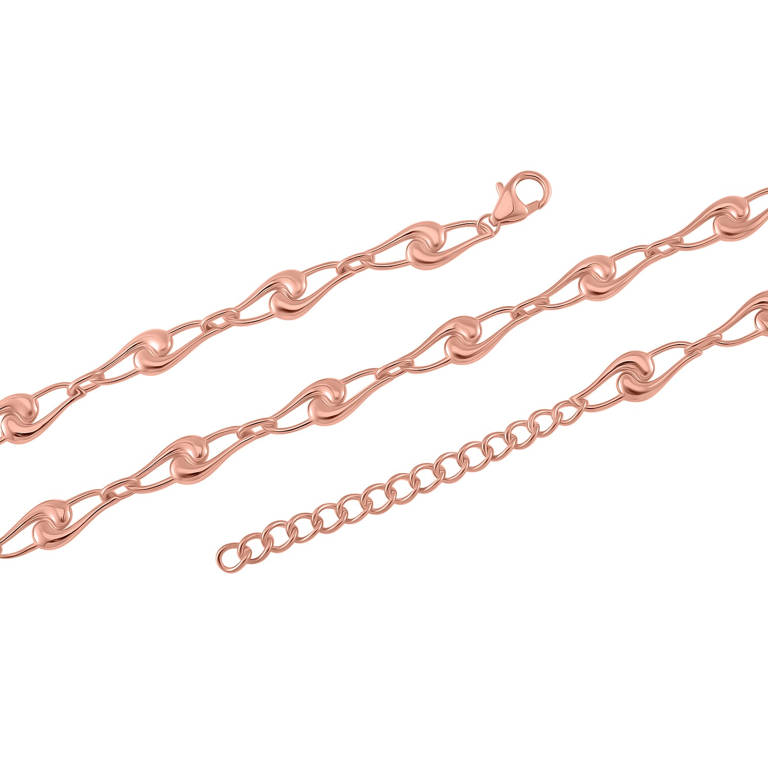 Lucy Q - Entwine Drop Collection Necklace (Size - 20 with Ext) with Lobster Clasp in 18K Vermeil Rose Gold Plated Sterling Silver 8044537 4