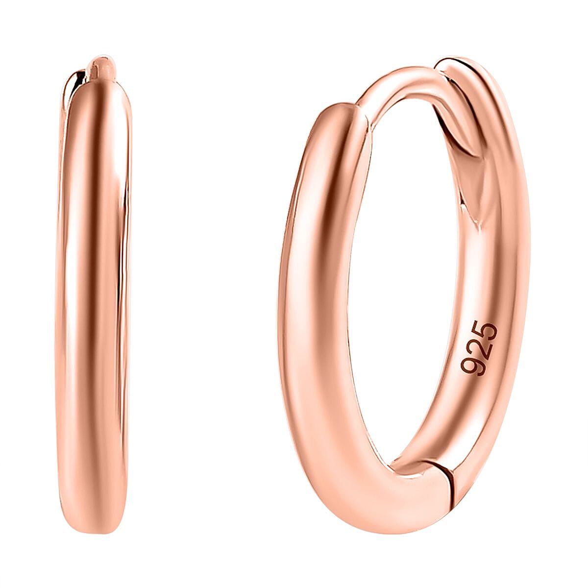 Full Hoop Earrings in Sterling Silver with an 18K Vermeil Rose Gold (with Clasp) 7507792 0