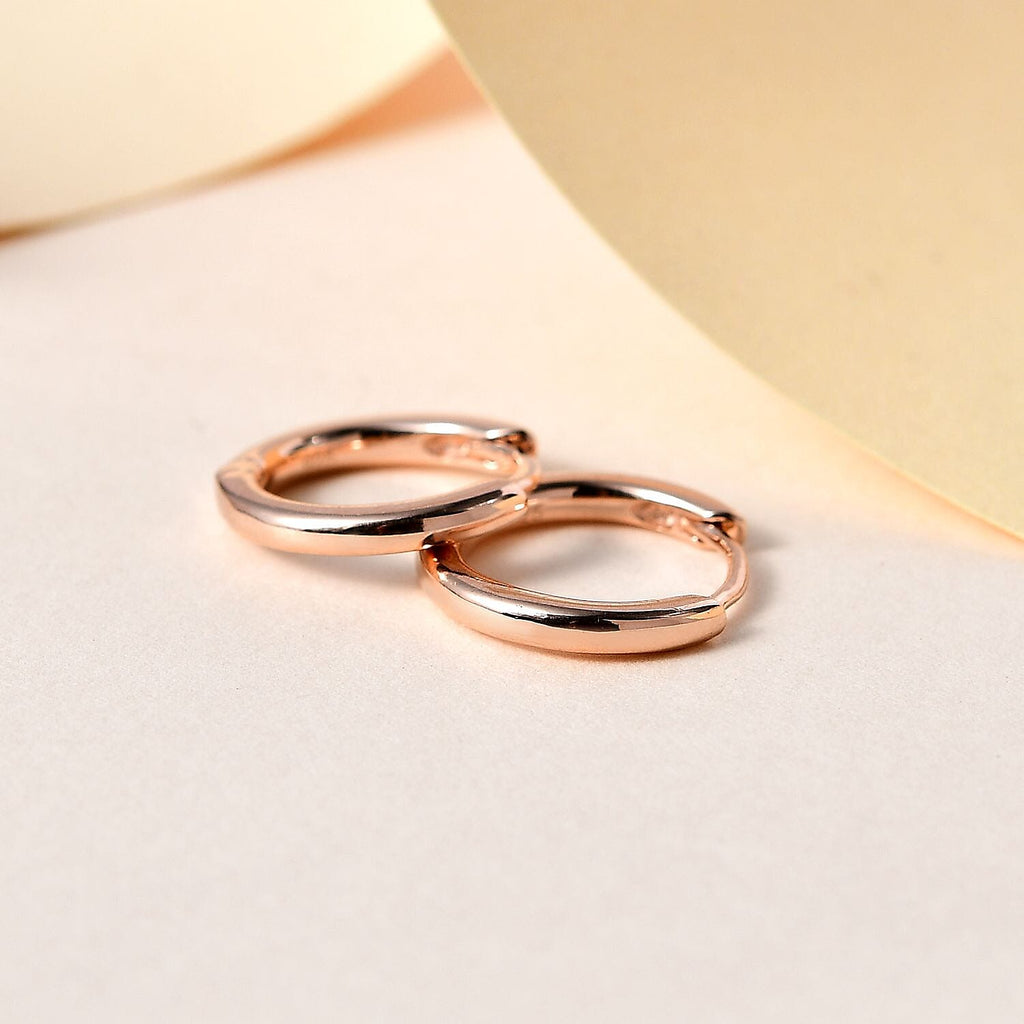 18K Vermeil Rose Gold Plated Sterling Silver Hoop Earrings