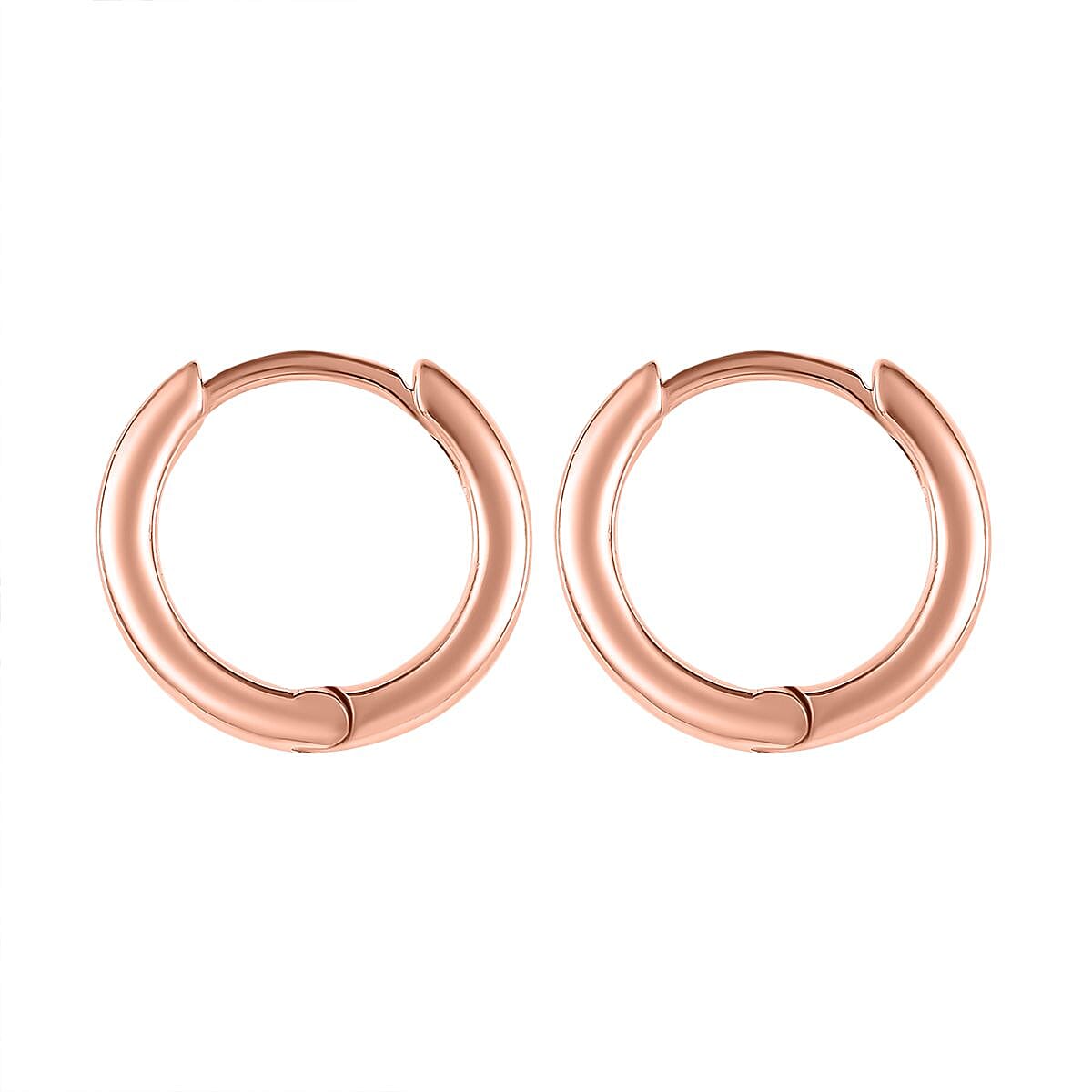 Full Hoop Earrings in Sterling Silver with an 18K Vermeil Rose Gold (with Clasp) 7507792 4